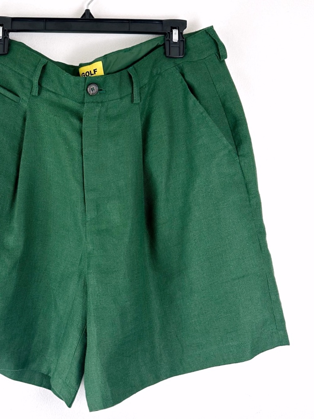 Golf Wang Grand Logo Linen Shorts Size 32 Green Pleated Pockets